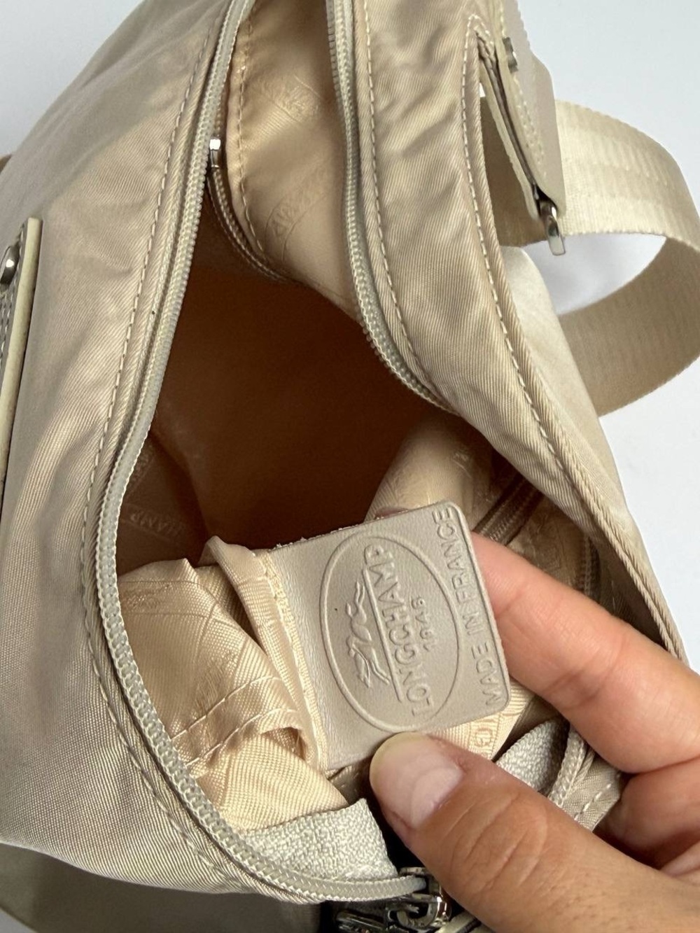 Longchamp Beige Nylon Crossbody Bag - Picture 10 of 11
